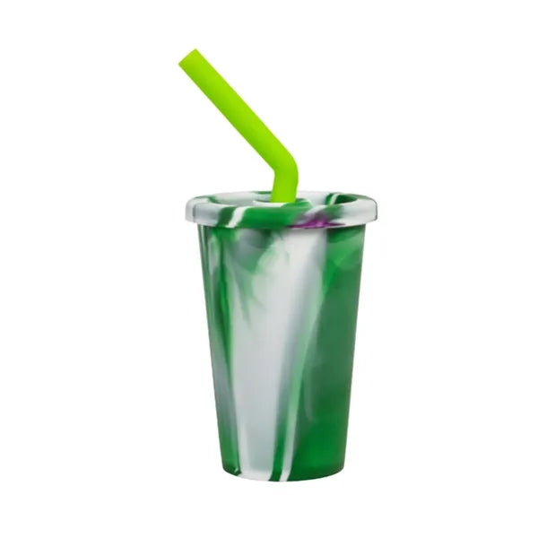 Tye Dye Pint Silicone Cup With Lid And Straw 14.2 Oz