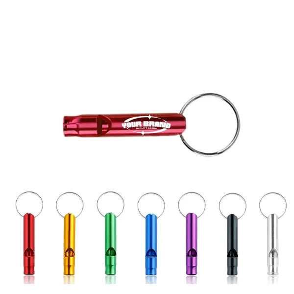 Aluminum Emergency Safety Whistle w/Keychain