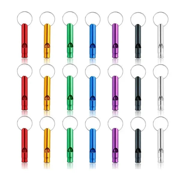 Aluminum Emergency Safety Whistle w/Keychain