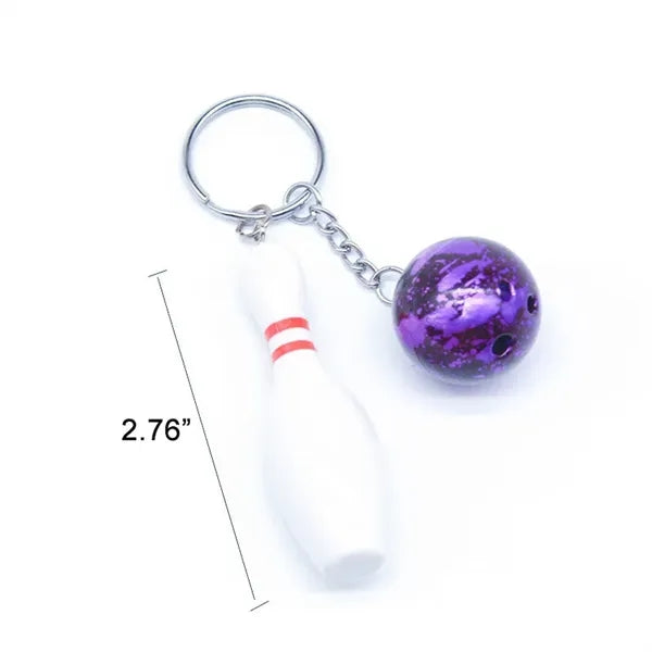 Bowling Ball & Pin Pendant Keychain
