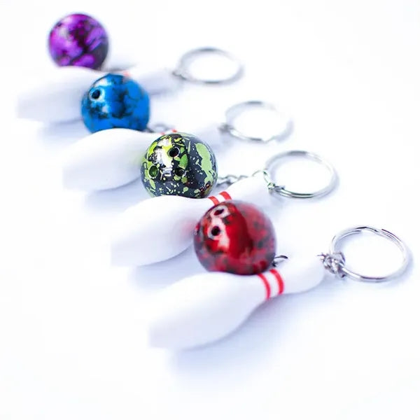 Bowling Ball & Pin Pendant Keychain
