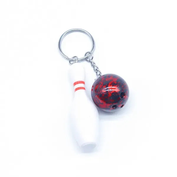 Bowling Ball & Pin Pendant Keychain