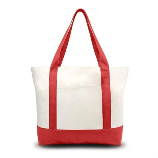 Canvas Tote Bag with an External Pocket