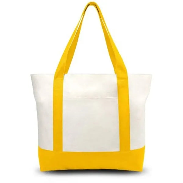 Canvas Tote Bag with an External Pocket