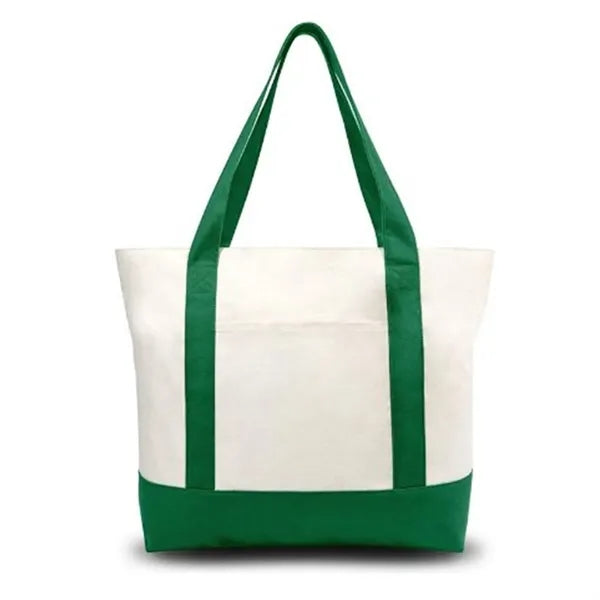 Canvas Tote Bag with an External Pocket