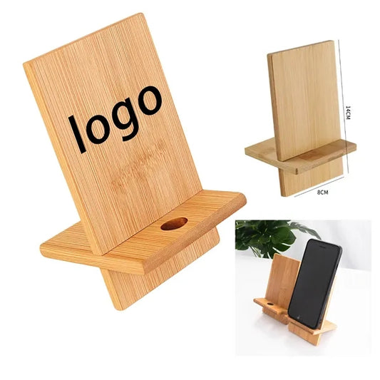 Full Color Bamboo Mobile Phone Stand Eco-Friendly