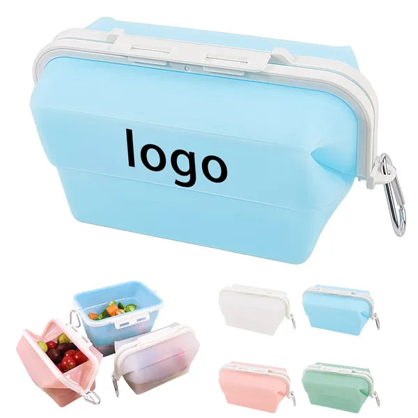 Collapsible Silicone Food Storage Bag With Seal Clip