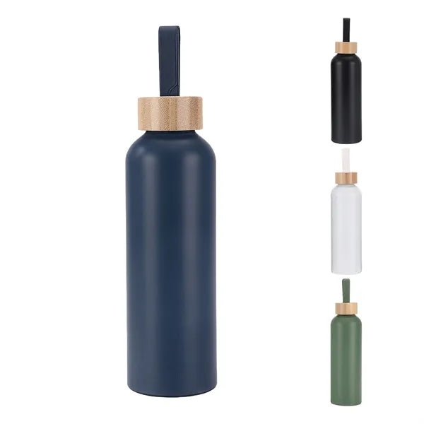 24oz Recycled Aluminum Water Bottle With Bamboo Cap