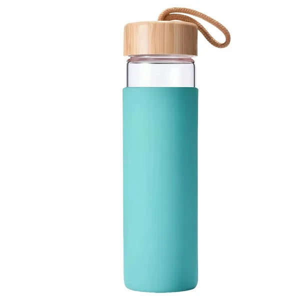 20oz Borosilicate Glass Water Bottle With Bamboo Lid