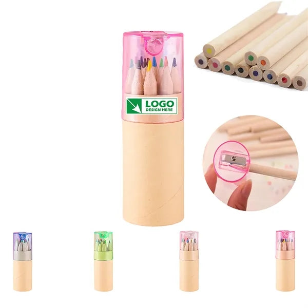 Mini Drawing 12 Colors Pencils with Sharpener
