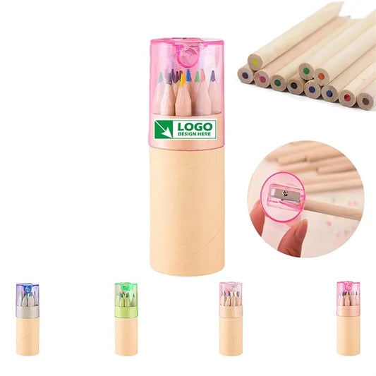 Mini Drawing 12 Colors Pencils with Sharpener