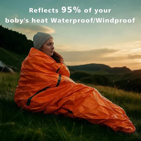 84.7'' x 35.5'' Emergency Sleeping Blanket With Survival Bag