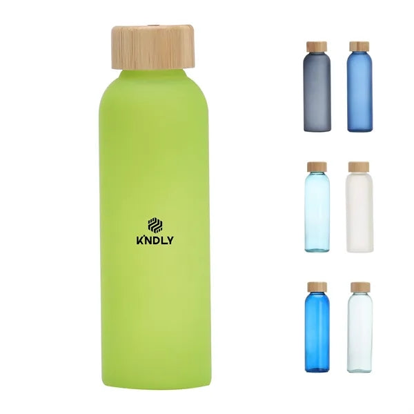 17oz Glasses Water Bottle with Bamboo Lid