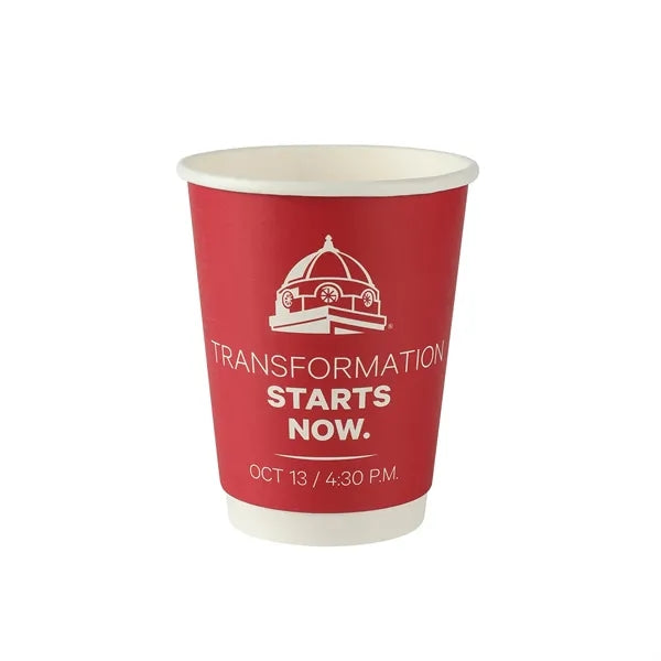 12 oz Food Grade Double Wall Paper Cup w/ Lid