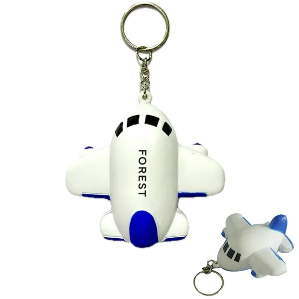 Airplane Shape Stress Ball Keychain