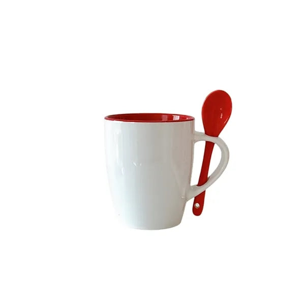 Ceramic mug with spoon