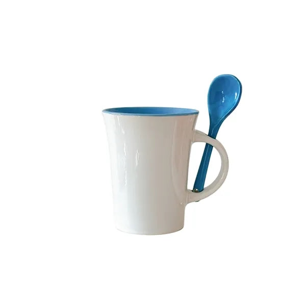 Ceramic mug with spoon