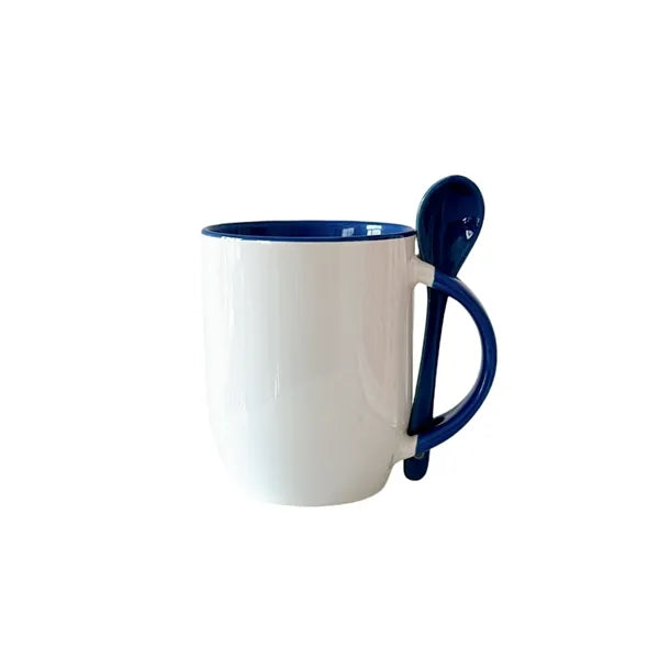 Ceramic mug with spoon