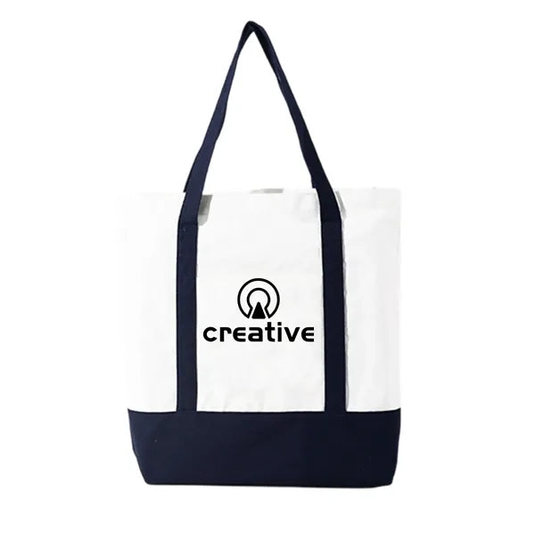 Classic Color-Block Canvas Tote