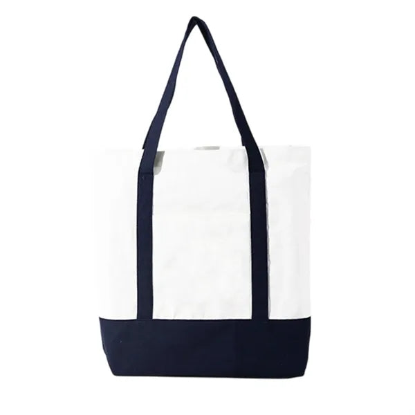 Classic Color-Block Canvas Tote