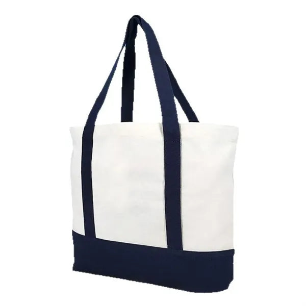 Classic Color-Block Canvas Tote