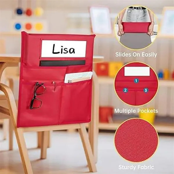 Classroom Chair Back Pocket Organizer Hanging Storage Bag