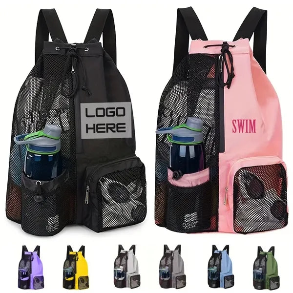 Backpack with Wet Pocket Drawstring