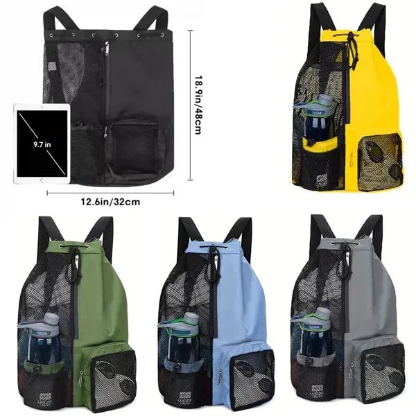 Backpack with Wet Pocket Drawstring