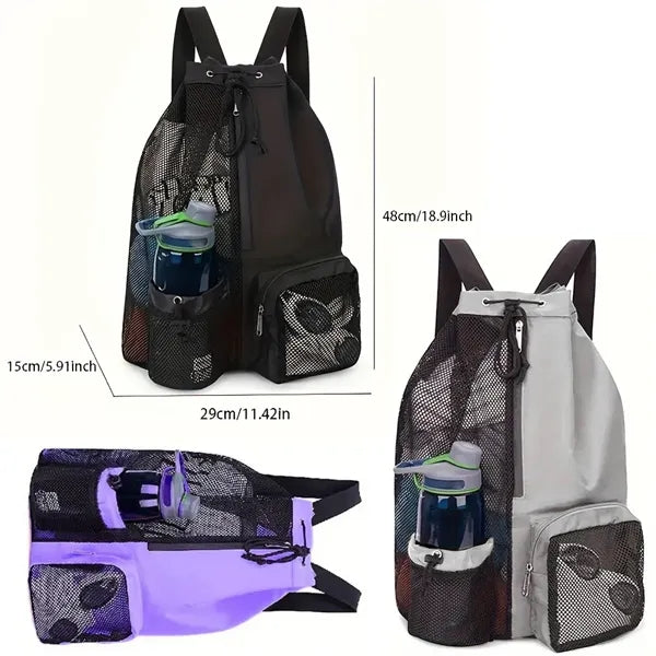 Backpack with Wet Pocket Drawstring
