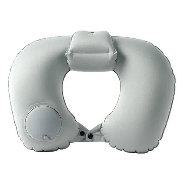 Inflatable U-shaped travel pillow with flocking