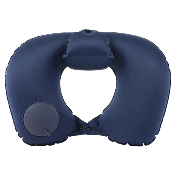 Inflatable U-shaped travel pillow with flocking