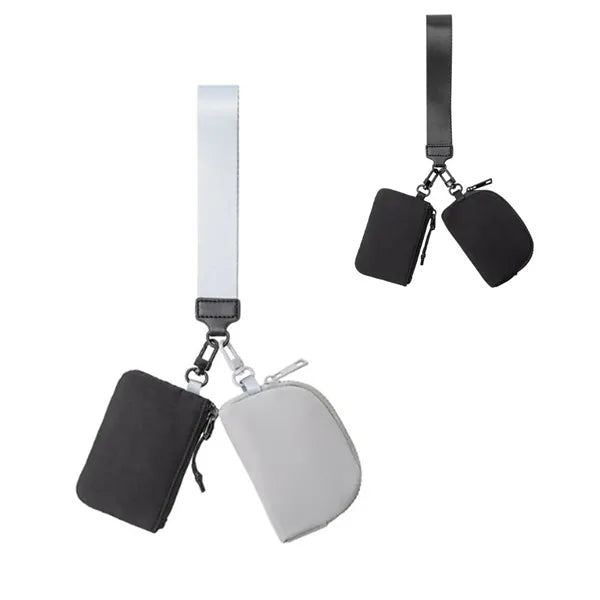 Mini Zip Around Wristlet keychain Wallet for Women