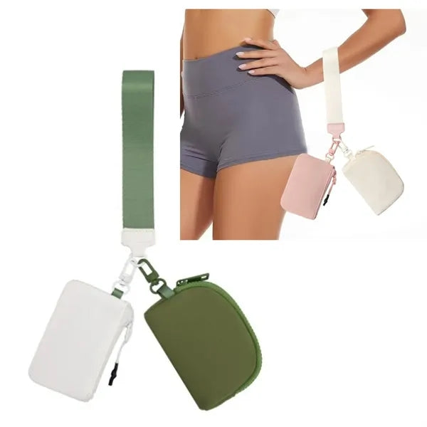 Mini Zip Around Wristlet keychain Wallet for Women