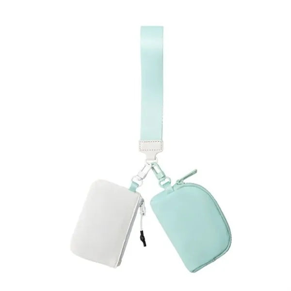 Mini Zip Around Wristlet keychain Wallet for Women