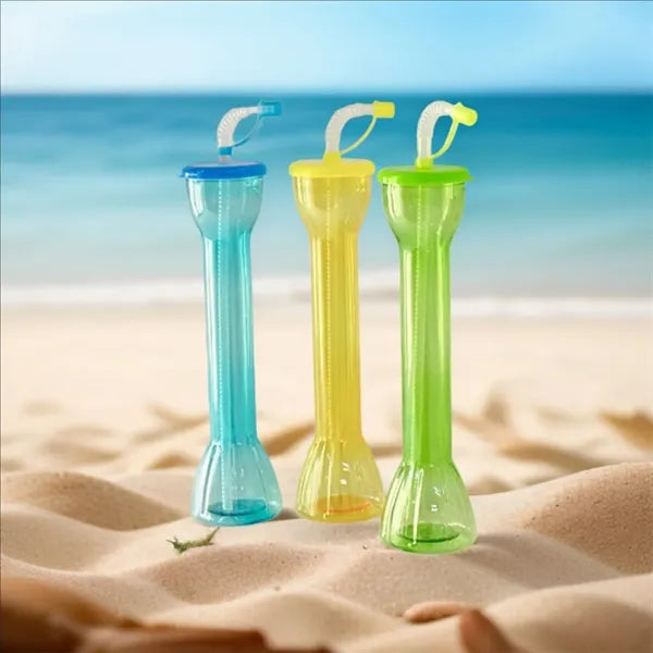 Disposable Plastic Party Yard Cups With Straws