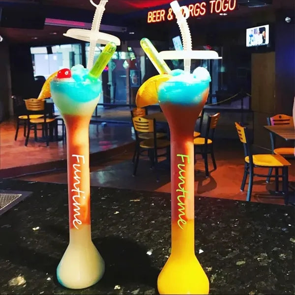 Disposable Plastic Party Yard Cups With Straws