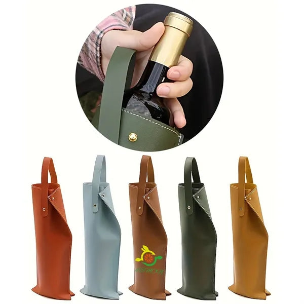 PU Leather Wine Tote Bag w/Handle