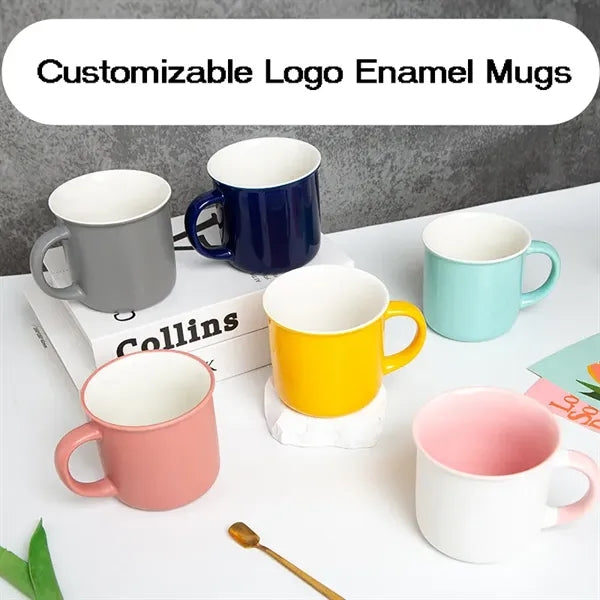 Logo Enamel Mugs-Colorful Durable Enamel Cups