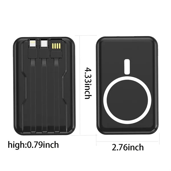 3c certified 10000mAh Wired Wireless Magsafe Power Bank