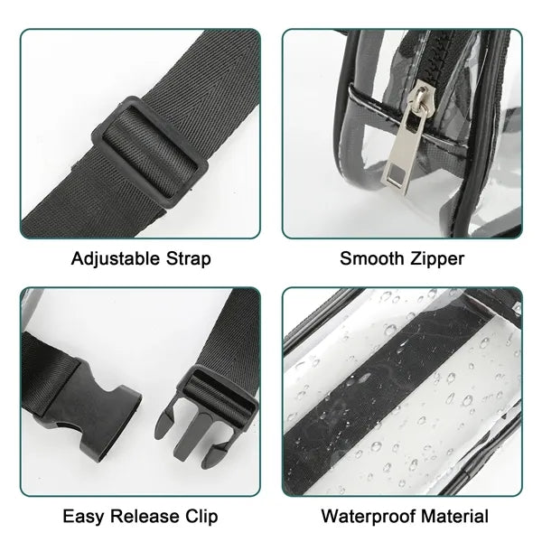 Stadium Approved Clear PVC Crossbody Belt Bag