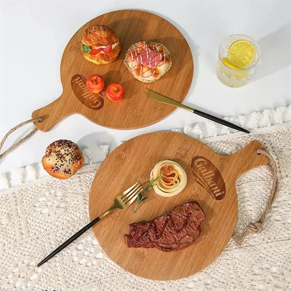 Wooden Pizza Board Bread Tray with Hanging Cord