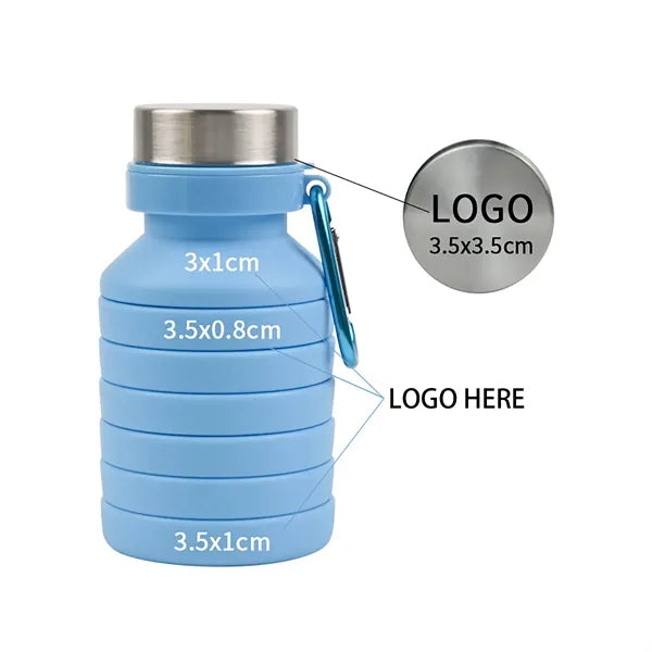 18 Oz Collapsible Silicone Sports Bottle