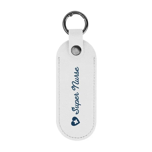 Bates Leatherette Key Tag With Carabiner