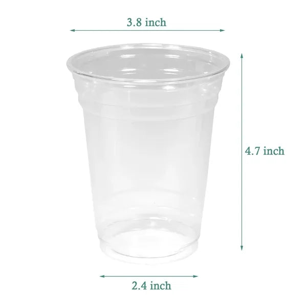 16 Oz. Clear Plastic Cup With Lid