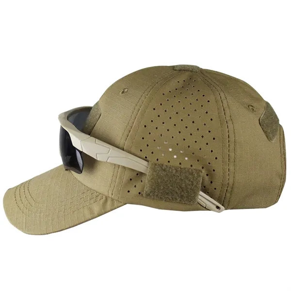 Tactical Camo Cap Ventilated Glasses Holder Baseball Hat