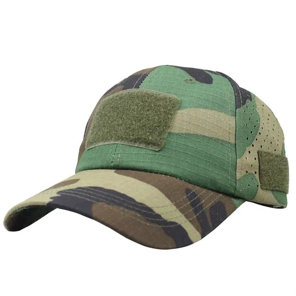 Tactical Camo Cap Ventilated Glasses Holder Baseball Hat