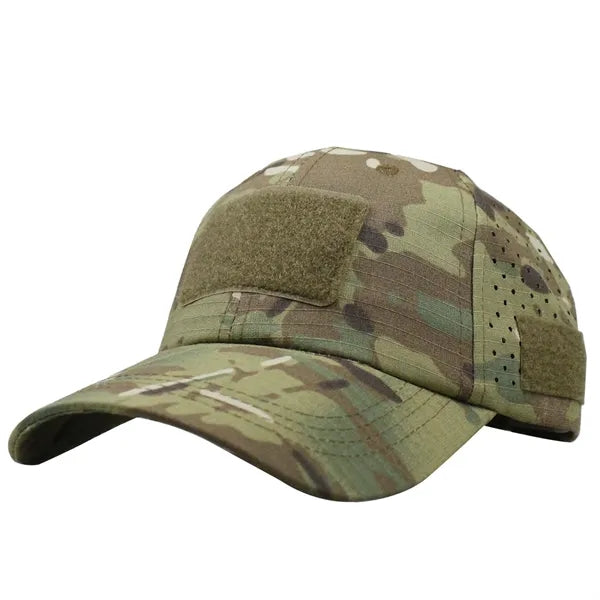 Tactical Camo Cap Ventilated Glasses Holder Baseball Hat