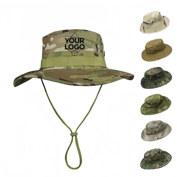 Camo Boonie Hat Windproof Outdoor Sun Protection Bucket