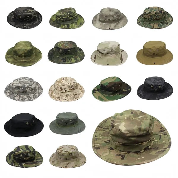 Camo Boonie Hat Windproof Outdoor Sun Protection Bucket