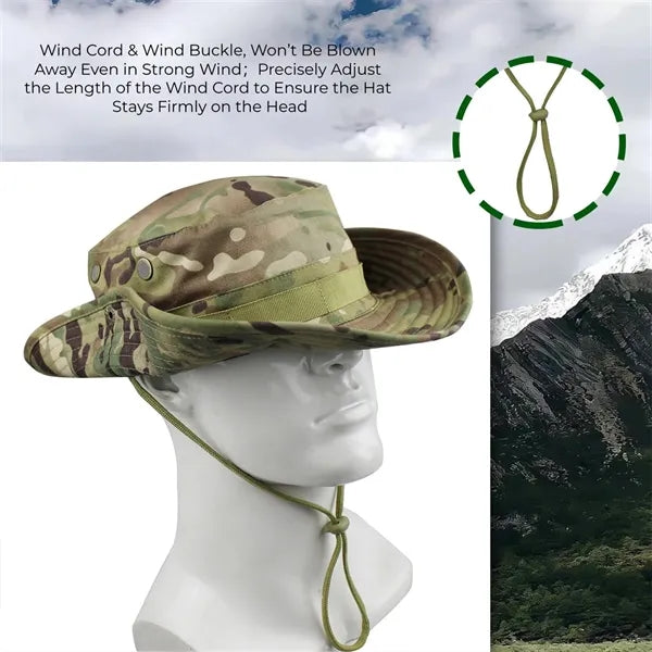Camo Boonie Hat Windproof Outdoor Sun Protection Bucket